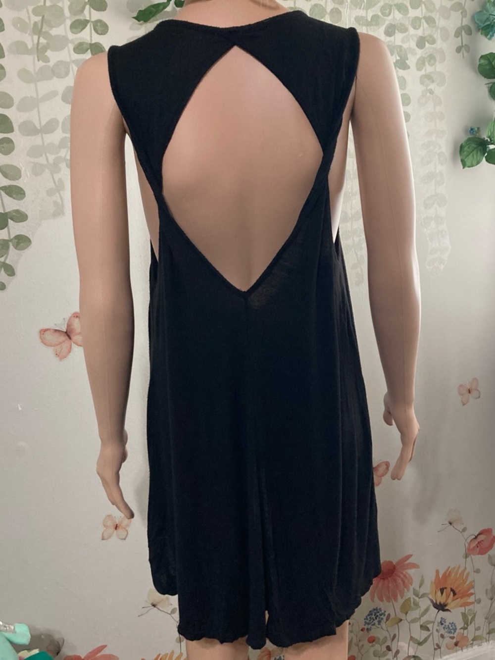 ❤️ Sz S/M Acemi Black Sleeveless Scoop Neck Swim Coverup